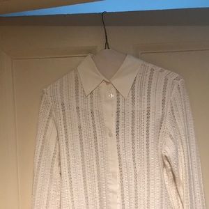 Anne Fontaine  white see through button down shirt